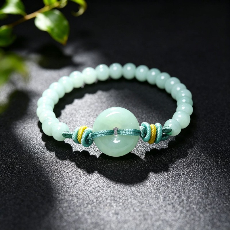 Bracelets - سوار خرز من الزمرد الطبيعي الأزرق