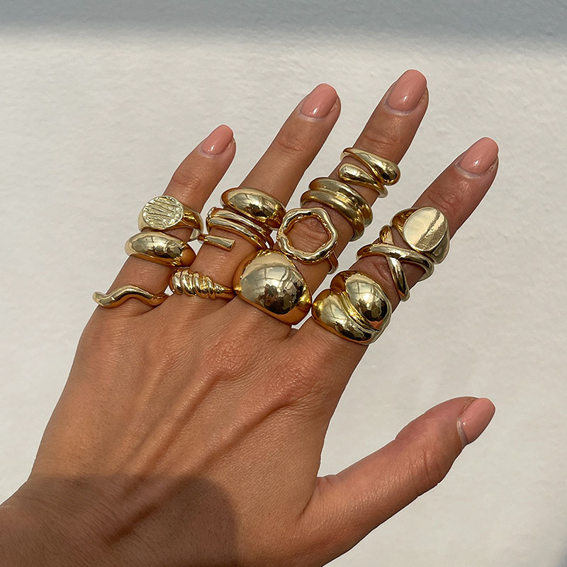 Vintage Punk Knuckle Rings Set - أزياء خمر خواتم معدنية للنساء هدية