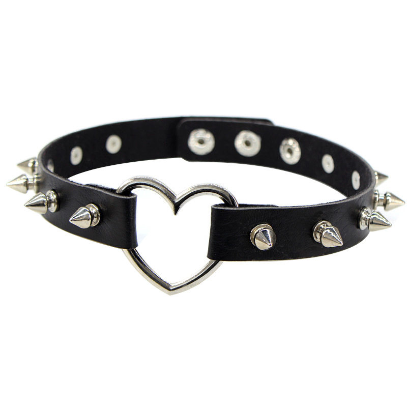 Goth Punk Spike Choker - مثير سبايك الشرير طوق الجلود المختنق