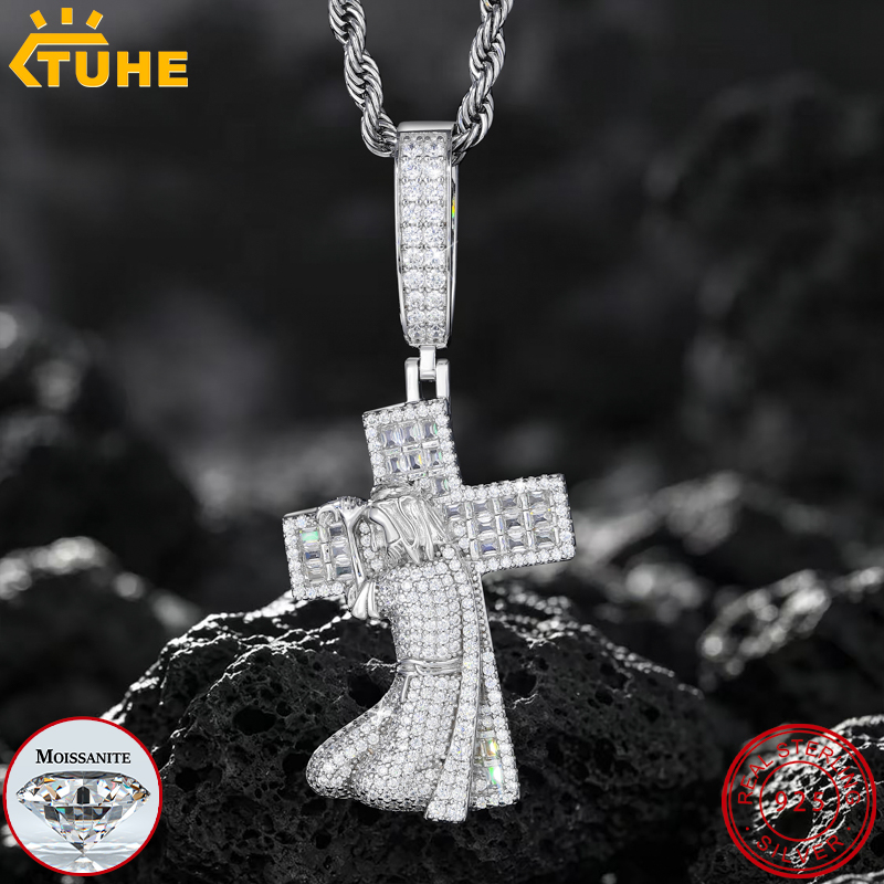 925 Sterling Silver Chain Necklace Men - قلادة جديدة على شكل صليب يسوع