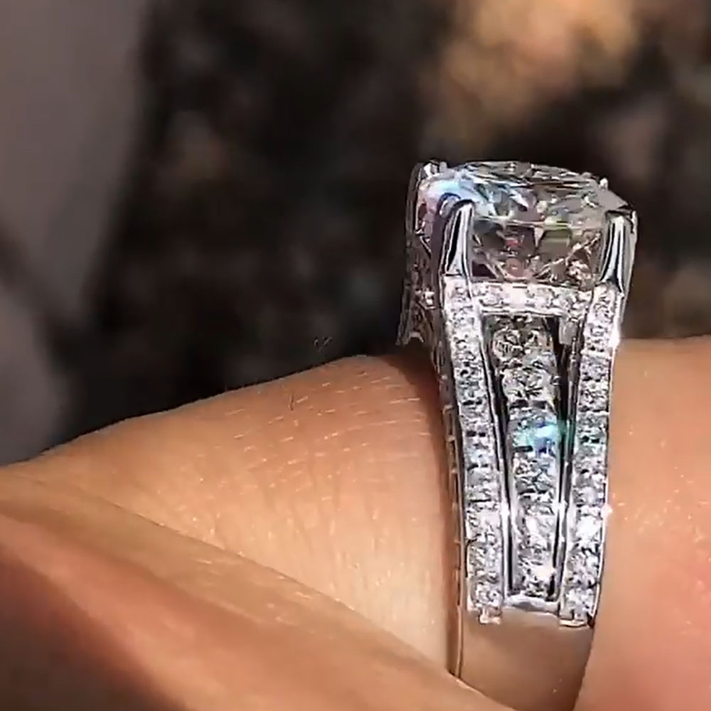 مخصص الصلبة 14K الذهب الأبيض ا - مراجعة Moissanite Engagement Ring 1 Carat وسعره