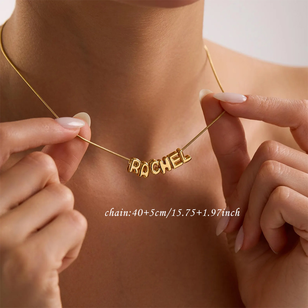 قلادة بالون مخصصة بالأحرف الأو - مراجعة Custom Name Necklace Stainless Steel وسعره