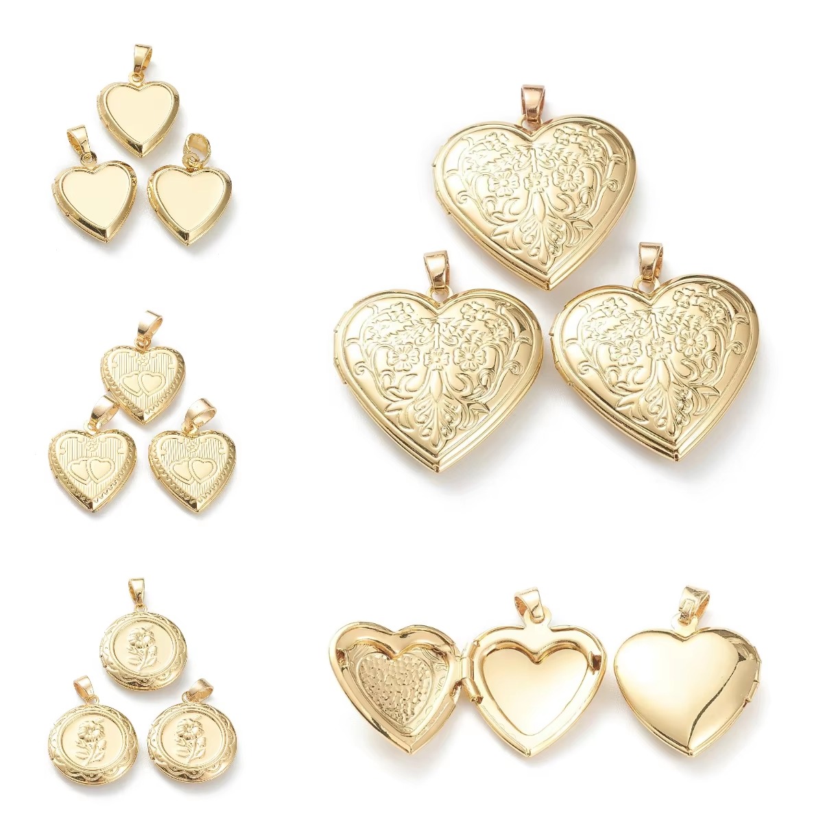 10 قطع من قلادات الصور على شكل - مراجعة Heart Locket Necklace Photo وسعره