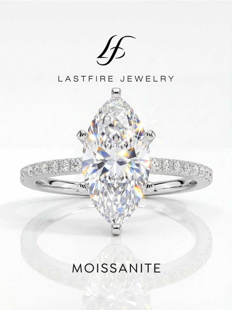 خاتم ماركيز من الموسانيت الحقي - مراجعة Moissanite Engagement Ring 1 Carat وسعره