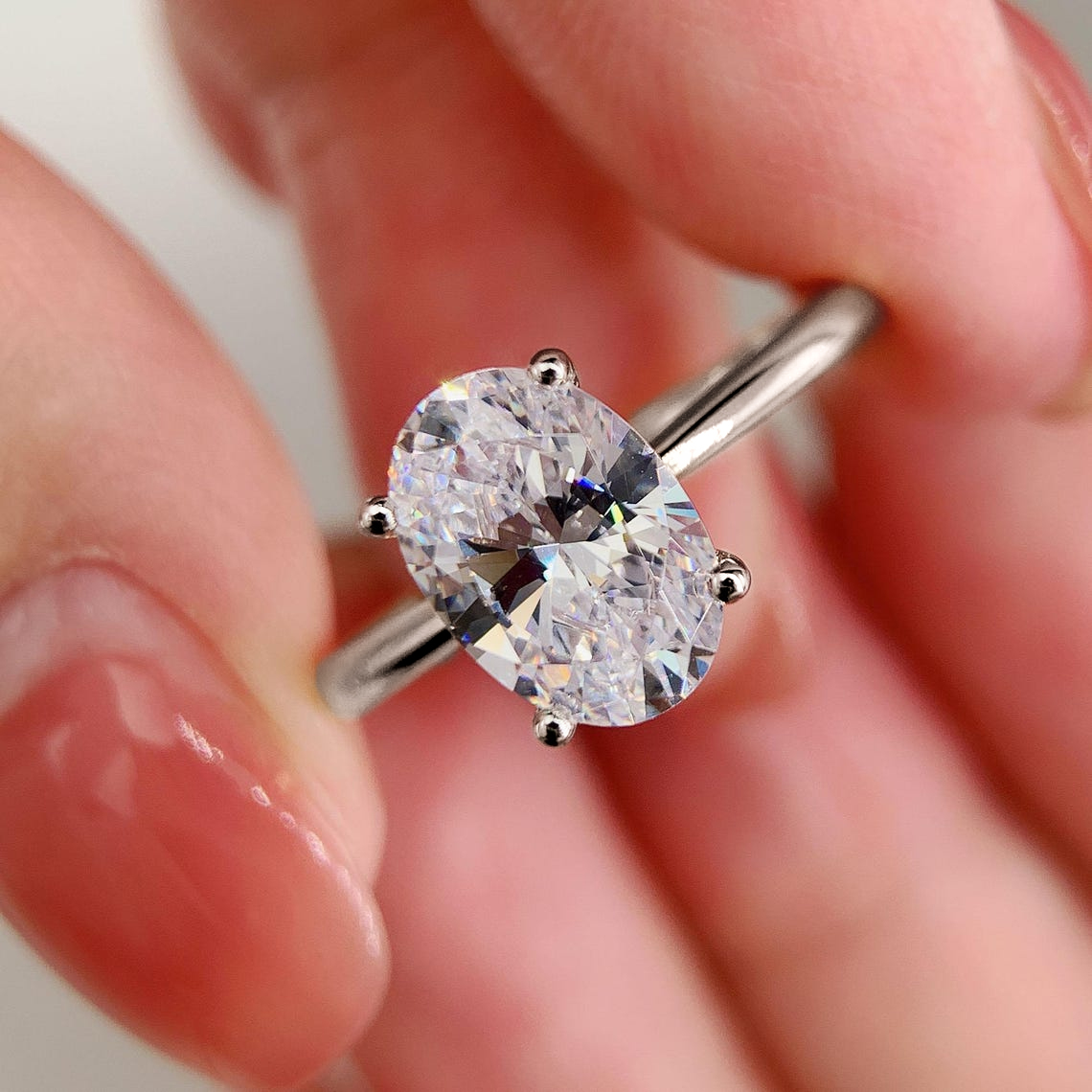 1/2/3 قيراط البيضاوي قطع مويسا - مراجعة Moissanite Engagement Ring 1 Carat وسعره
