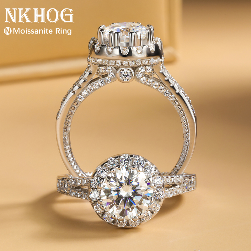 حقيقي 2ct مويسانيتي خواتم 925  - مراجعة Moissanite Engagement Ring 1 Carat وسعره