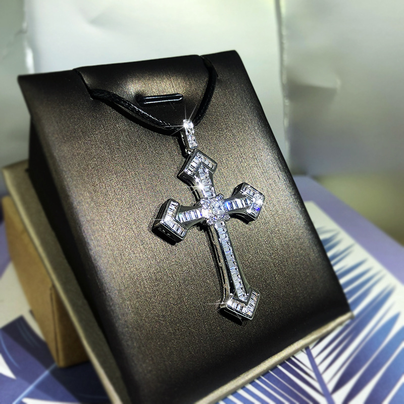 925 فضة غرامة الأبيض الزركون ا - مراجعة 925 Sterling Silver Chain Necklace Men وسعره