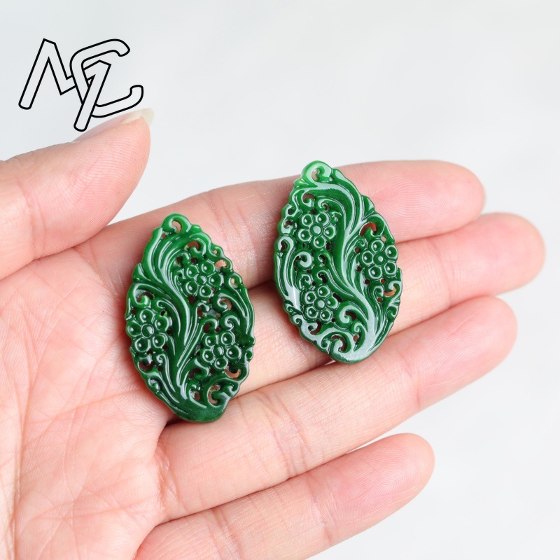 قطعتان من اليشم الطبيعي بلون س - مراجعة Earrings وسعره