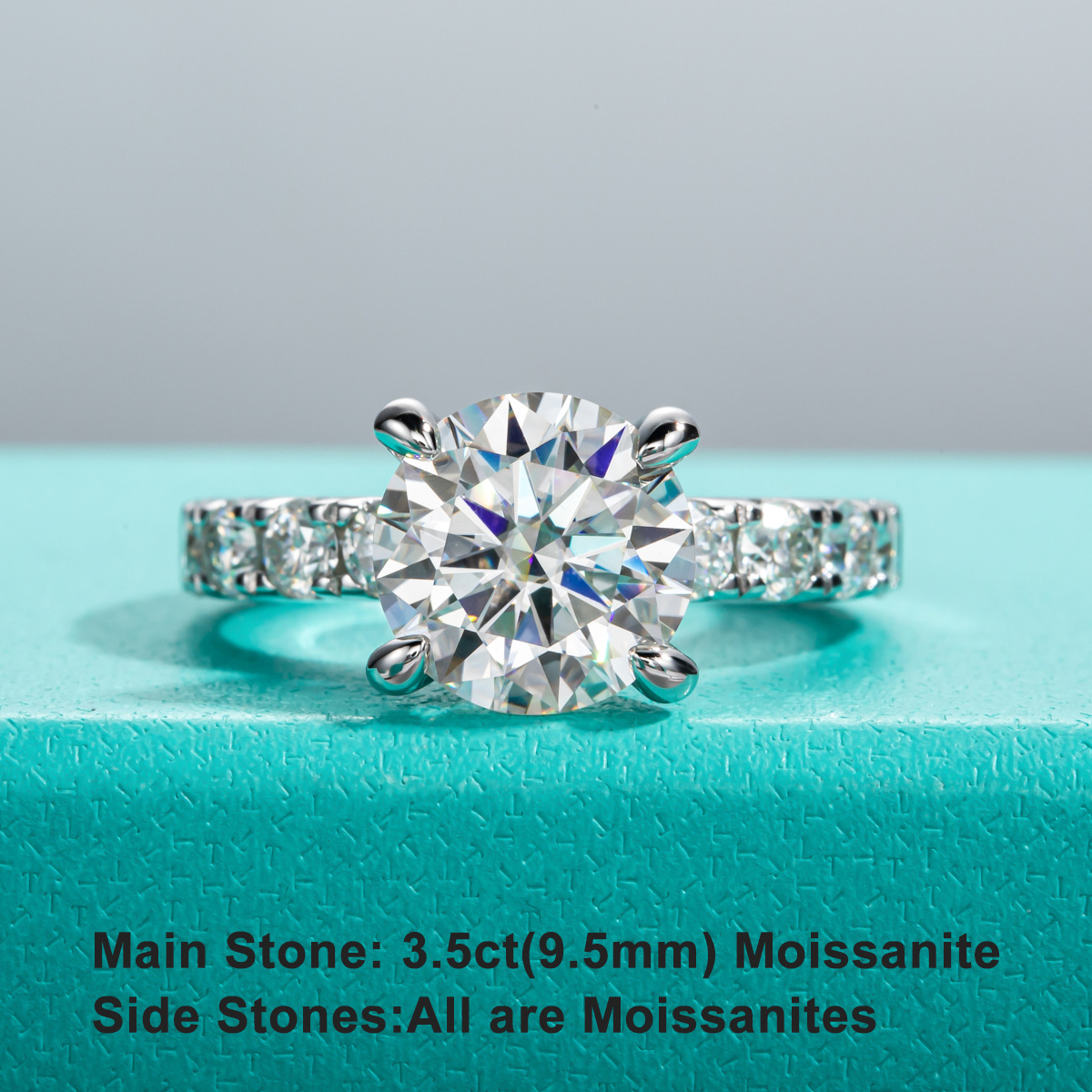 AnuJewel 4.3cttw D اللون مويسا - مراجعة Moissanite Engagement Ring 1 Carat وسعره