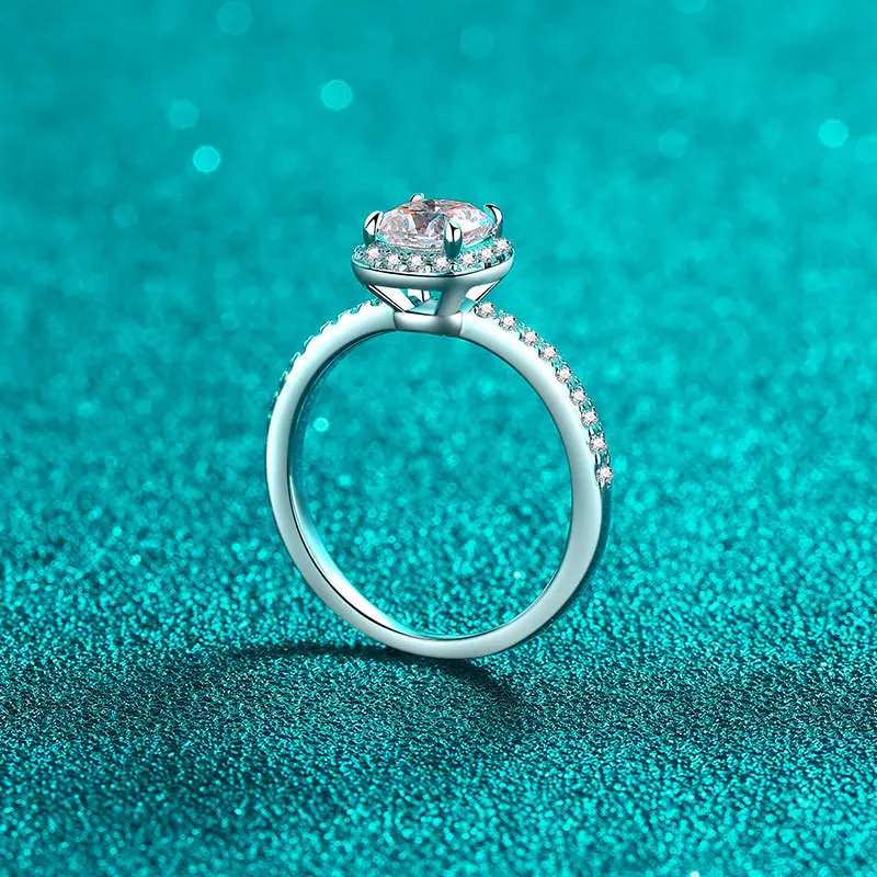 S925 فضة مويسانيتي خاتم للنساء - مراجعة Moissanite Engagement Ring 1 Carat وسعره