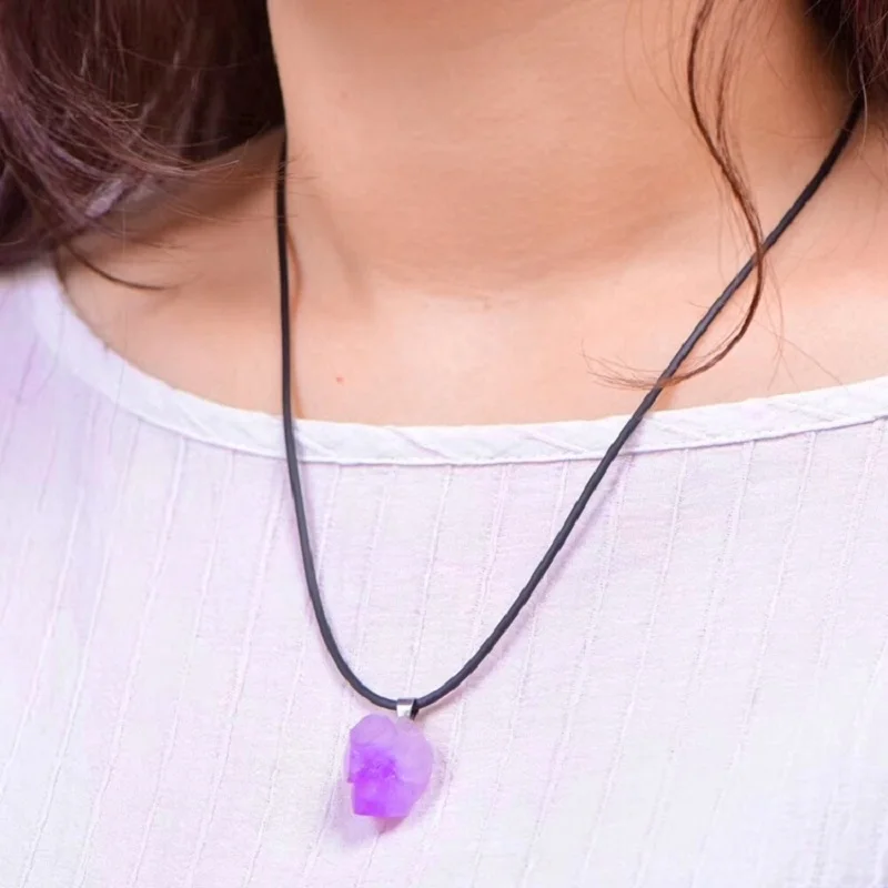 الجمشت الطبيعي زهرة قلادة الري - مراجعة Crystal Pendant Necklace Natural Stone وسعره