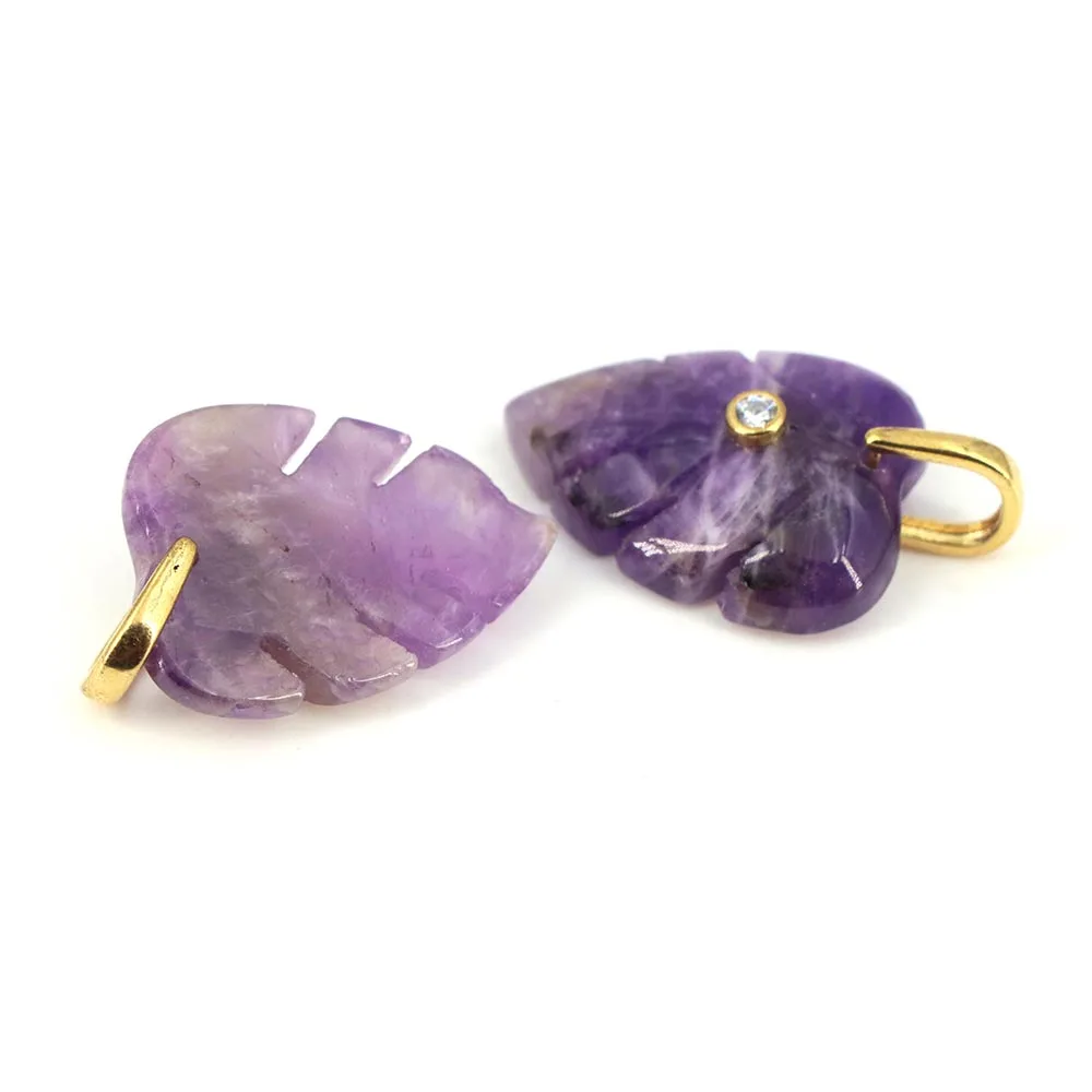 قلادة على شكل ورقة من الكريستا - مراجعة Crystal Pendant Necklace Natural Stone وسعره