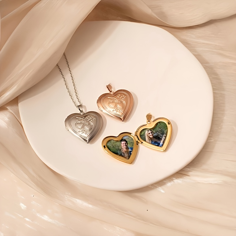 قلادة مخصصة بصورة شخصية على شك - مراجعة Heart Locket Necklace Photo وسعره